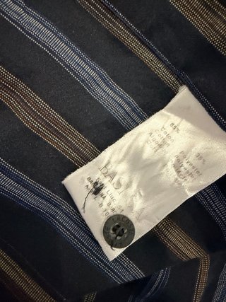 Camisa Lacoste Rayas Azul y Negro 44 negra