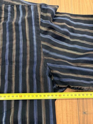 Camisa Lacoste Rayas Azul y Negro 44 negra