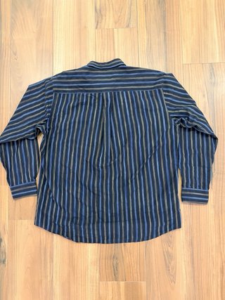 Camisa Lacoste Rayas Azul y Negro 44 negra