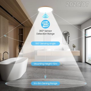 LEZOE Lampara Techo 25cm LED 15W 4000K con Sensor