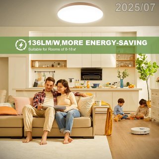 LEZOE Lampara Techo 25cm LED 15W 4000K con Sensor