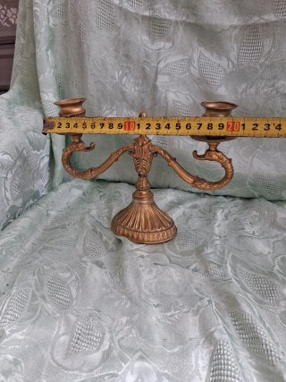 Candeliere in ottone a 2 bracci
