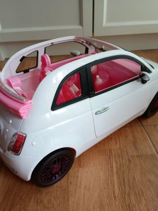 Coche Barbie Descapotable Rosa y Blanco