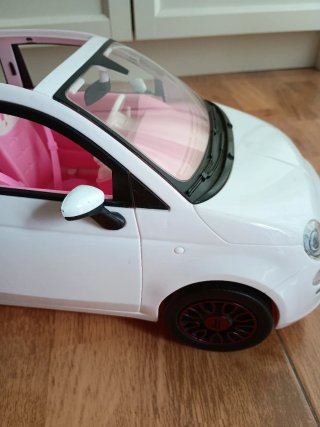 Coche Barbie Descapotable Rosa y Blanco