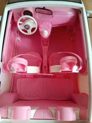 Coche Barbie Descapotable Rosa y Blanco