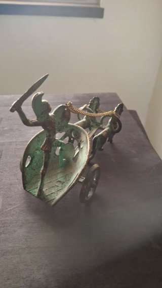 Biga greca con cavalli, scultura carro di Achille