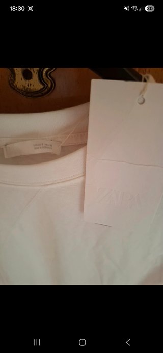 Camiseta Zara Blanca Talla S Sin Estrenar