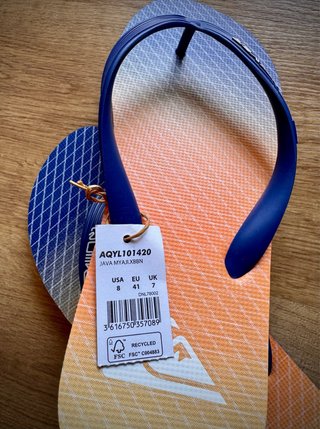 Chanclas Quiksilver Talla 41 Azul/Naranja