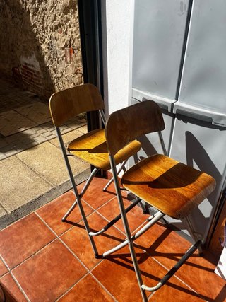 Taburetes Altos Ikea Madera y Metal
