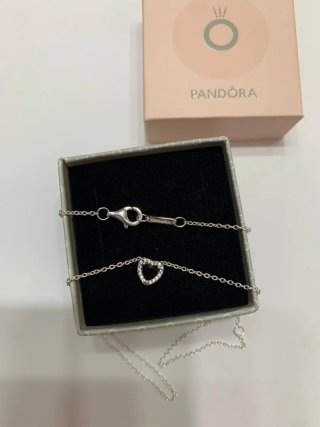 Collar Corazón Pandora Plata negro