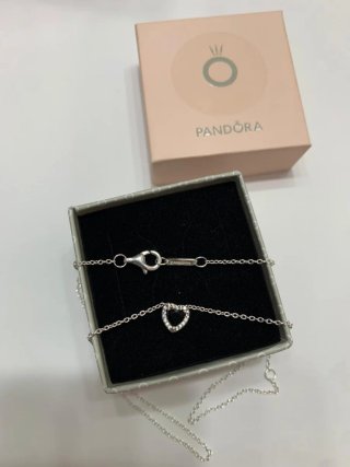 Collar Corazón Pandora Plata negro