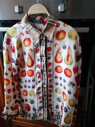 2 Camicie Burberry Tg M Frutta e Check maniche lun