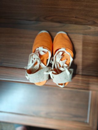 Alpargatas esparto naranja y beige