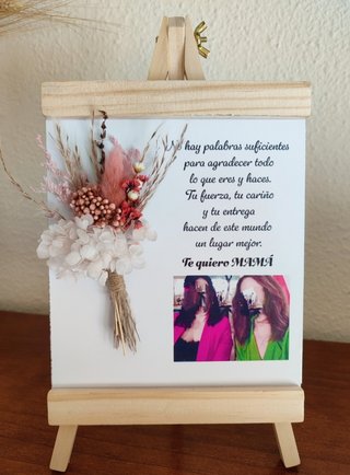 Mini caballete personalizado con flores