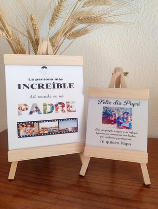 Mini caballete personalizado con flores