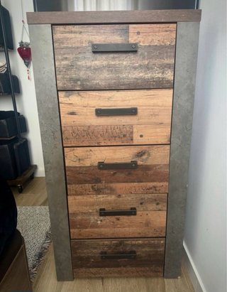 Cómoda 5 cajones madera