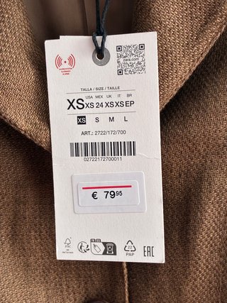 Americana Zara Lino XS Nueva