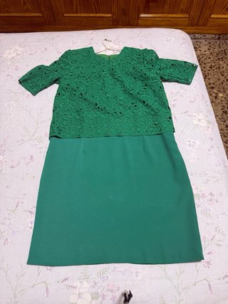 Vestido verde hecho a mano Talla 40/42