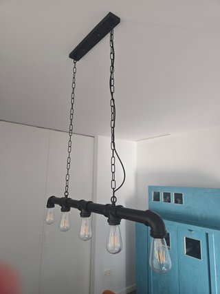 Lámpara Industrial Colgante 5 Bombillas Edison