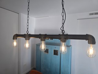 Lámpara Industrial Colgante 5 Bombillas Edison