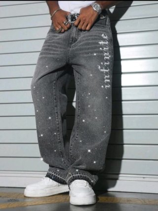 Pantalón vaquero hombre infinite plateado