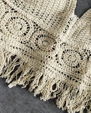 Top crochet beige sin etiqueta talla única