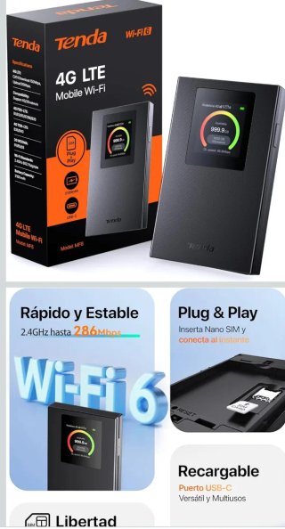 Tenda MF6 Router 4G LTE Wi-Fi 6 Portátil