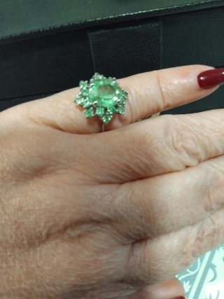 Anillo Plata 925 con Esmeralda