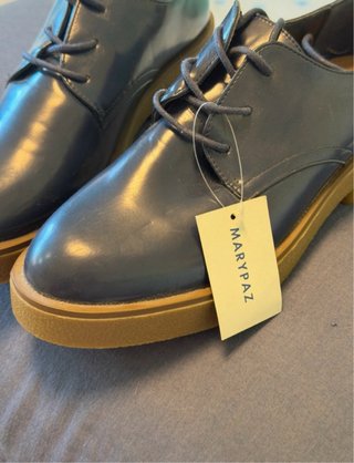 Zapatos Oxford plataforma Marypaz azul talla 40