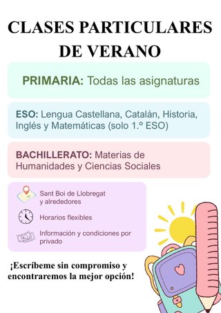 Clases de refuerzo verano