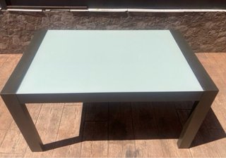 Mesa de comedor extensible cristal y madera
