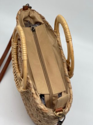 Borsa paglia con manici rotondi
