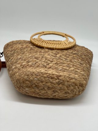 Borsa paglia con manici rotondi
