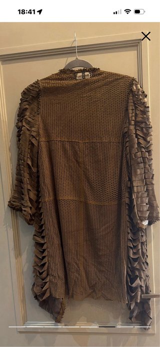 Cappotto scamosciato lavorato marrone