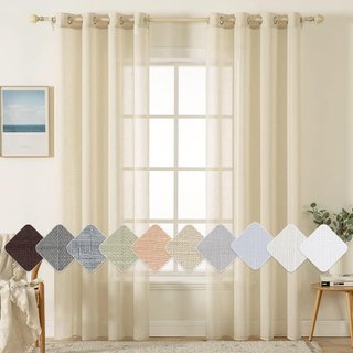 Cortinas Lino Beige Translucidas