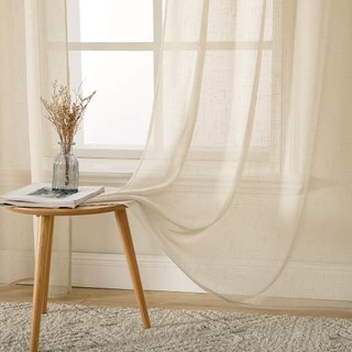 Cortinas Lino Beige Translucidas