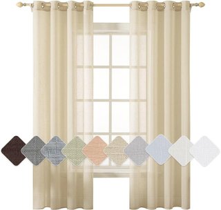 Cortinas Lino Beige Translucidas