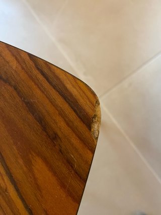 Mesa centro hoja Ikea madera y piedra