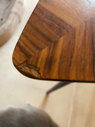 Mesa centro hoja Ikea madera y piedra