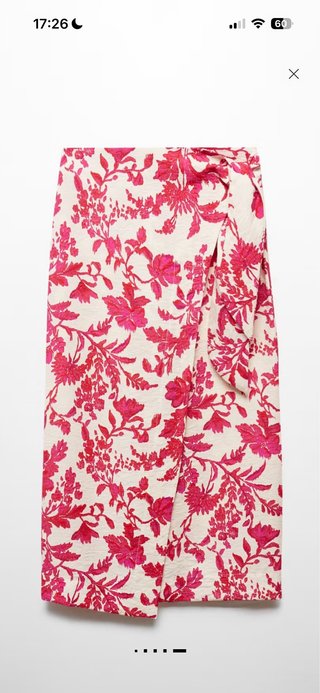 Falda cruzada floral Mango midi