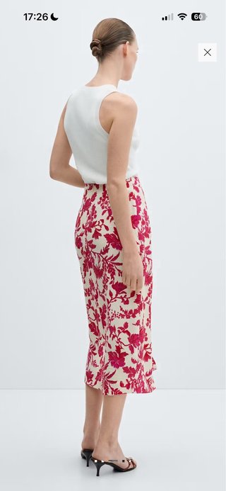 Falda cruzada floral Mango midi