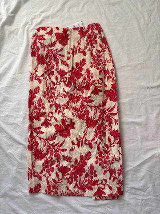 Falda cruzada floral Mango midi