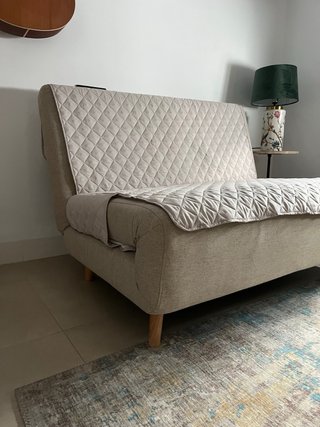 Sofá cama 2 plazas beige