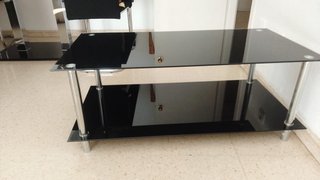 Mesa de salón cristal y metal
