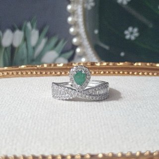 Anillo Esmeralda Natural Pera