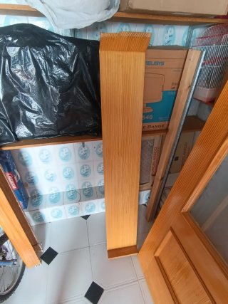 Puerta de madera corredera con cristal 72,5cm