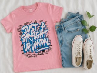 Camiseta rosa estilo urbano graffiti