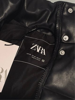 Chaqueta Zara Puffer Negra Talla XS