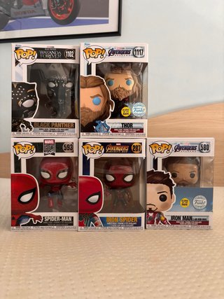 Funko Pop Marvel: Black Panther, Thor, Spider-Man,