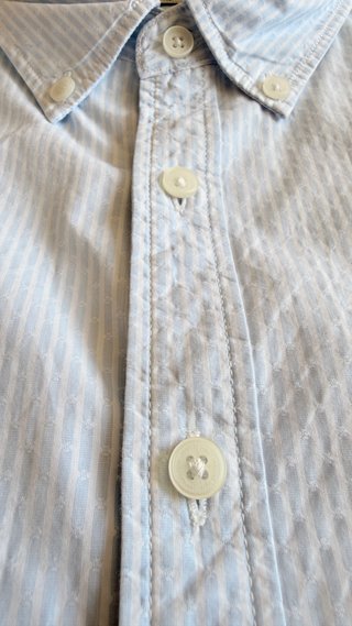 Camisa Mango Man rayas azul celeste